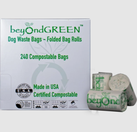 beyondGREEN Dog Waste Bags - 16 Folded Rolls - 240 Bags