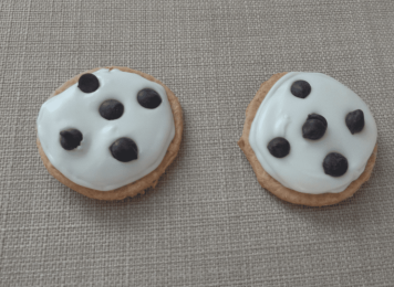 Carob Chocolate Chip Iced Dog Cookies