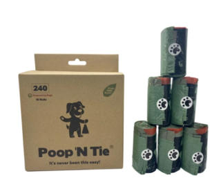 Poop 'N Tie Refill Box - 16 Rolls Of Drawstring Bags