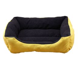 Rectangular Comfortable Small Dog Bed - Black and Gold