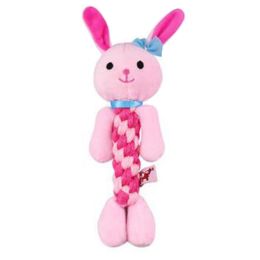 Pink Rabbit Rope Dog Chew Toy