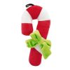 Plush Christmas Candy Cane Dog Toy