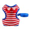 Red Striped Sailor Pets Leash/Harness - Medium