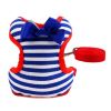 40 to 50 cm Circumference Blue Striped Sailor Pet Leash/Harness