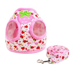 Cartoon Strawberry Pet Leash/Harness - Medium