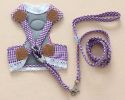 Purple Plaid Pet Leash/Vest Harness - Medium