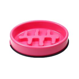 Fish Bone Slow Feed Bowl for Dogs 10.2 x 7" - Pink