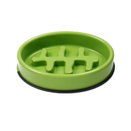 Fish Bone Slow Feed Bowl for Dogs 10.2 x 7" - Green