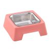 Square Pet Stainless Steel Bowl - Pink