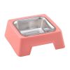 Square Pet Stainless Steel Bowl - Pink