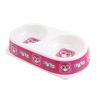 Imitation Ceramic Melamine Double Pet Bowl - Pink Owl