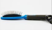 Gray Plastic Handle Needle Pet Brush - Blue