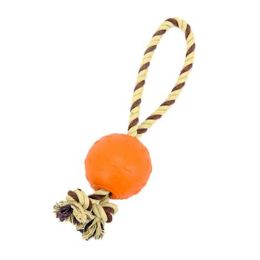 Durable Ball & Rope Chew Toy - Orange