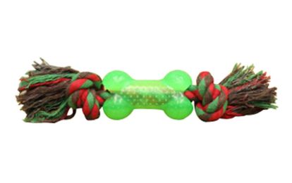 2 PCS Plastic Bone & Rope Chew Toy - Random Color