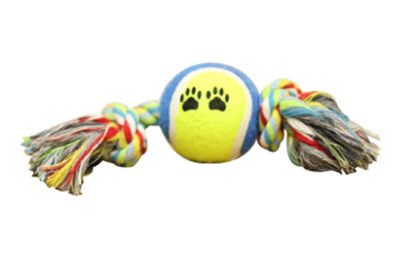 2 PCS Tennis Ball & Rope Chew Toy - Random Color