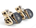 PU Non-slip Zipper Pet Casual Shoes - Gold Leopard Print