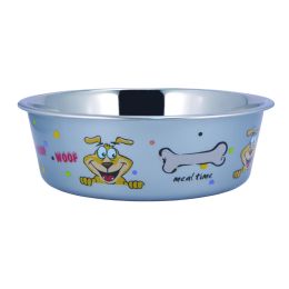 Multi Print Stainless Steel Dog Bowl By Bella N Chaser - Set of 2 (Color: Multicolor)