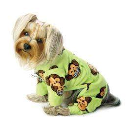 Silly Monkey Fleece Turtleneck Pajamas - Lime (Size: Large)