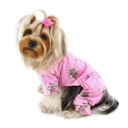 Adorable Teddy Bear Love Flannel PJ (Pink) (Size: Large)