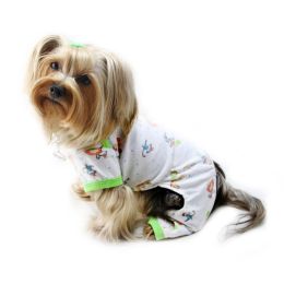Knit Cotton Pajamas with Party Animals (Size: Large)