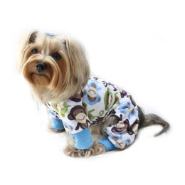 Ultra Soft Plush Minky Monkey Pajamas (Size: Large)