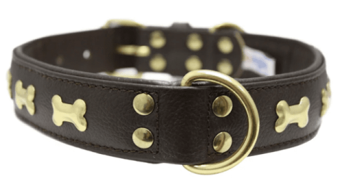 Rotterdam Bones Dog Collar by Angel 24" X 1.25" (Color: Chocolate Brown)