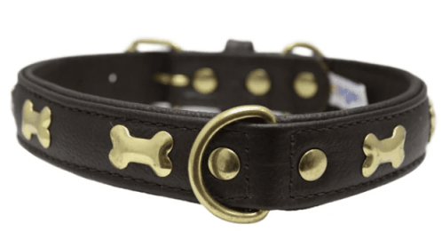 Rotterdam Bones Dog Collar by Angel 20" x 1" (Color: Chocolate Brown)