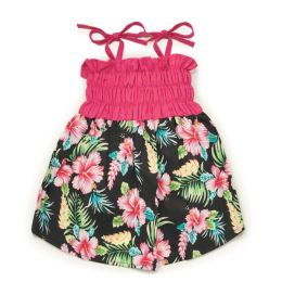 CC Hawaiian Breeze Sundress (Color: Black/Pink, Size: Medium)