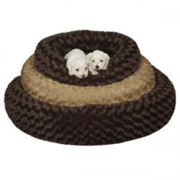 Slumber Pet Swirl Plush Donut Bed - Brown (Size: 18 in)