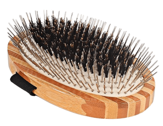 Bass Brushes- The Hybrid Groomer (Palm Style) (Style: Striped Finish)