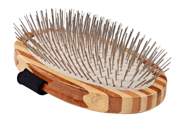 Bass Brushes- Style & Detangle Pet Brush (Palm Style) (Style: Striped Finish)