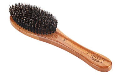 Bass Brushes- Shine & Condition Pet Brush (Full Oval/ Dark Finish) (Color: Dark Bamboo, Size: Full)