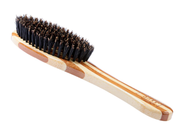 Bass Brushes- Shine & Condition Pet Brush (Full Oval/ Striped Finish) (Color: Striped Bamboo, Size: Full)