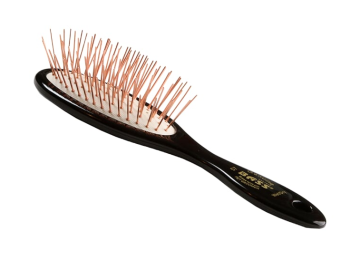 Bass Brushes- Style & Detangle Pet Brush (Small Oval /Colored) (Color: Jet Black)