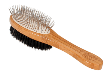 Bass Brushes- Dual Sided Pet Brush (Full Oval) (Style: Dark Finish)