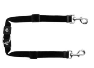 Doco Signature Coupler Leash - Adjustable Length-Black (Color: Black, Size: 5/8 x 10-13in)