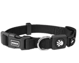 Doco Signature Nylon Collar-Black (Color: Black, Size: 3/8 x 8-12in)