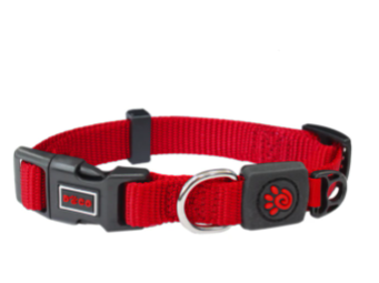 Doco Signature Nylon Collar-Red (Color: Red, Size: 3/8 x 8-12in)