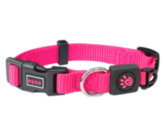 Doco Signature Nylon Collar-Pink (Color: Pink, Size: 1 1/2 x 20-31in)