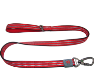 Doco Vario Leash With Reflective Thread 4Ft-Red (Color: Red, Size: 5/8 x 4ft)