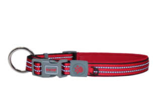 Doco Vario O-Ring Collar With Reflective Stitching-Red (Color: Red, Size: 1 x 25-27.5in)