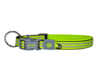 Doco Vario O-Ring Collar With Reflective Stitching-Safety Lime (Color: Safety Lime, Size: 1 x 25-27.5in)