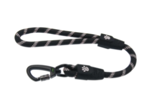 Doco Reflective Traffic Rope Leash - Click & Lock Snap - 20 Inch (Color: Black)