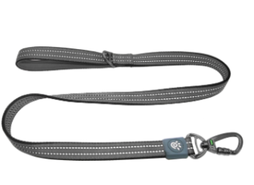Doco Vario Leash With Reflective Thread 4Ft-Grey (Color: Grey, Size: 5/8 x 4ft)