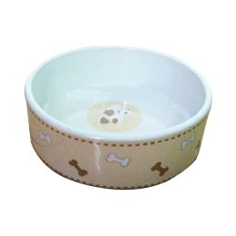 Porcelain Dog Bowl (Style: Bones)