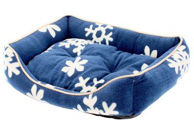 Washable Snowflake Small Dog Bed (Color: Blue)