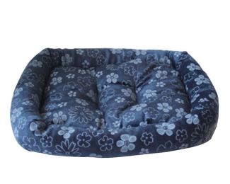 Oval Warm Small Dog Bed (Style: Flowers Black)