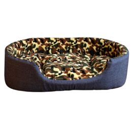 Detachable Cushion Oval Small Dog Bed (Style: Camouflage)