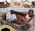 Detachable Cushion Rectangle Small Dog Bed with Toy, Blanket and Mat