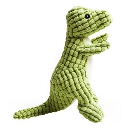 Dinosaur Plush Dog Toy (Color: Green)
